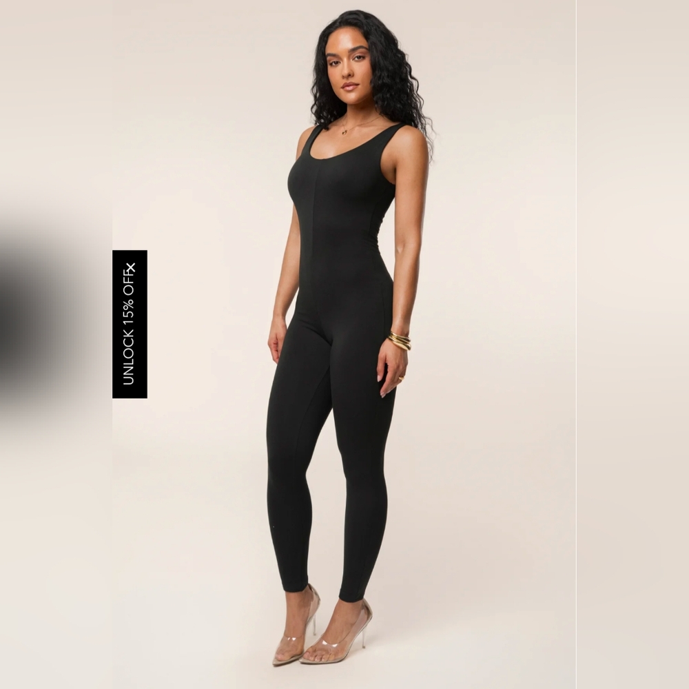 JLUXLABEL Black Alo Double Layer Jumpsuit Size Small - Picture 2 of 10